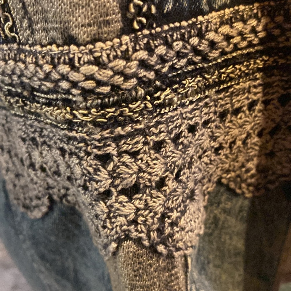 Vintage Embroidered & Lace Denim Jacket - Picture 5 of 12